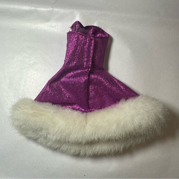 Lot 2 Barbie Fashion Avenue Deluxe 1995 Pink & Fur Gown Purple Dress 14305 14980 - Picture 3 of 10